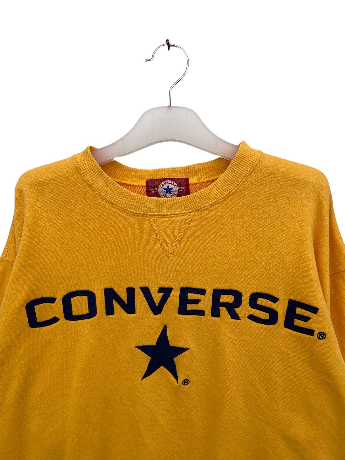 Converse Vintage Converse One Star Spellout Big Logo Crewneck Sweats Size US L / EU 52-54 / 3 - 3 Thumbnail