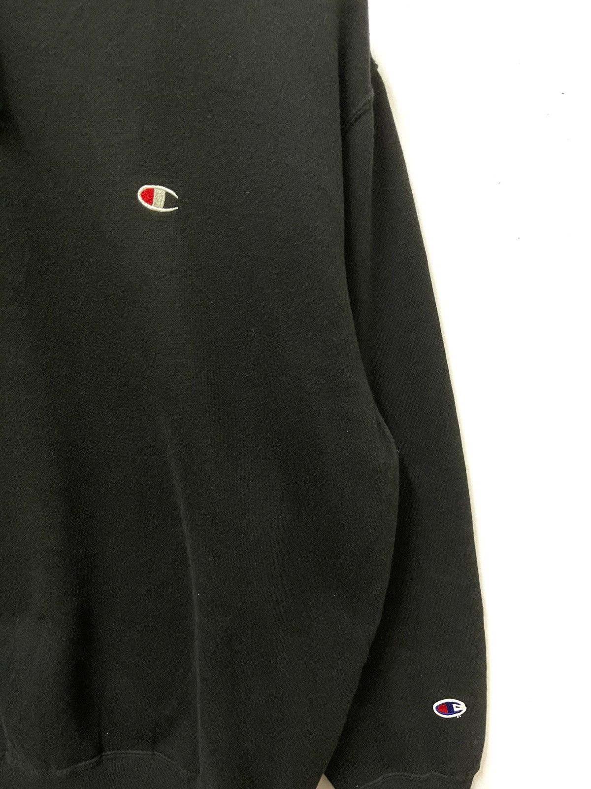 Champion × Japanese Brand × Vintage Vintage Champion Small Logo Hoodie Black Large Size US L / EU 52-54 / 3 - 3 Thumbnail