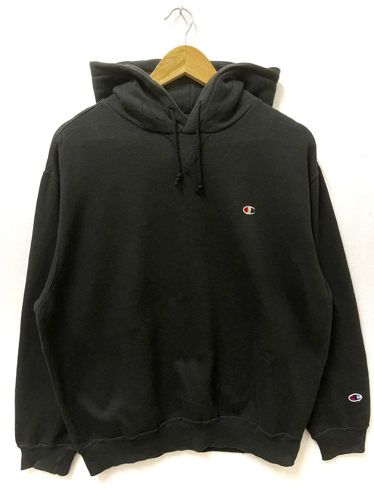 Champion × Japanese Brand × Vintage Vintage Champion Small Logo Hoodie Black Large Size US L / EU 52-54 / 3 - 2 Thumbnail