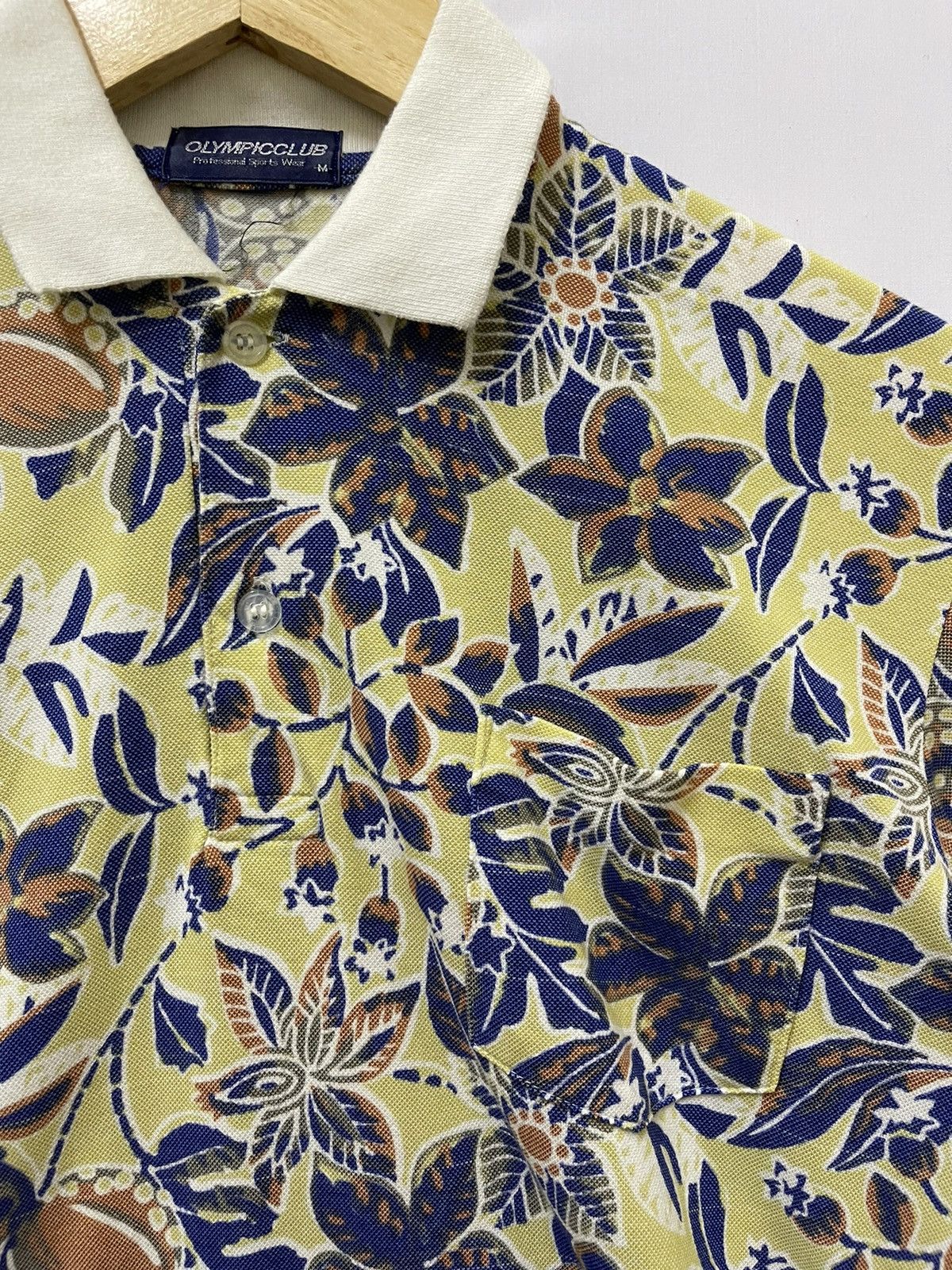 Vintage Vintage Olympic Club Flower Polo Shirt Fullprint Size US M / EU 48-50 / 2 - 2 Thumbnail