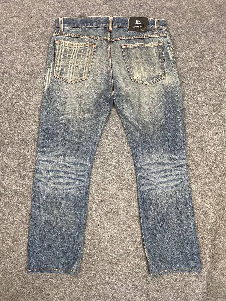burberry black label distressed denim