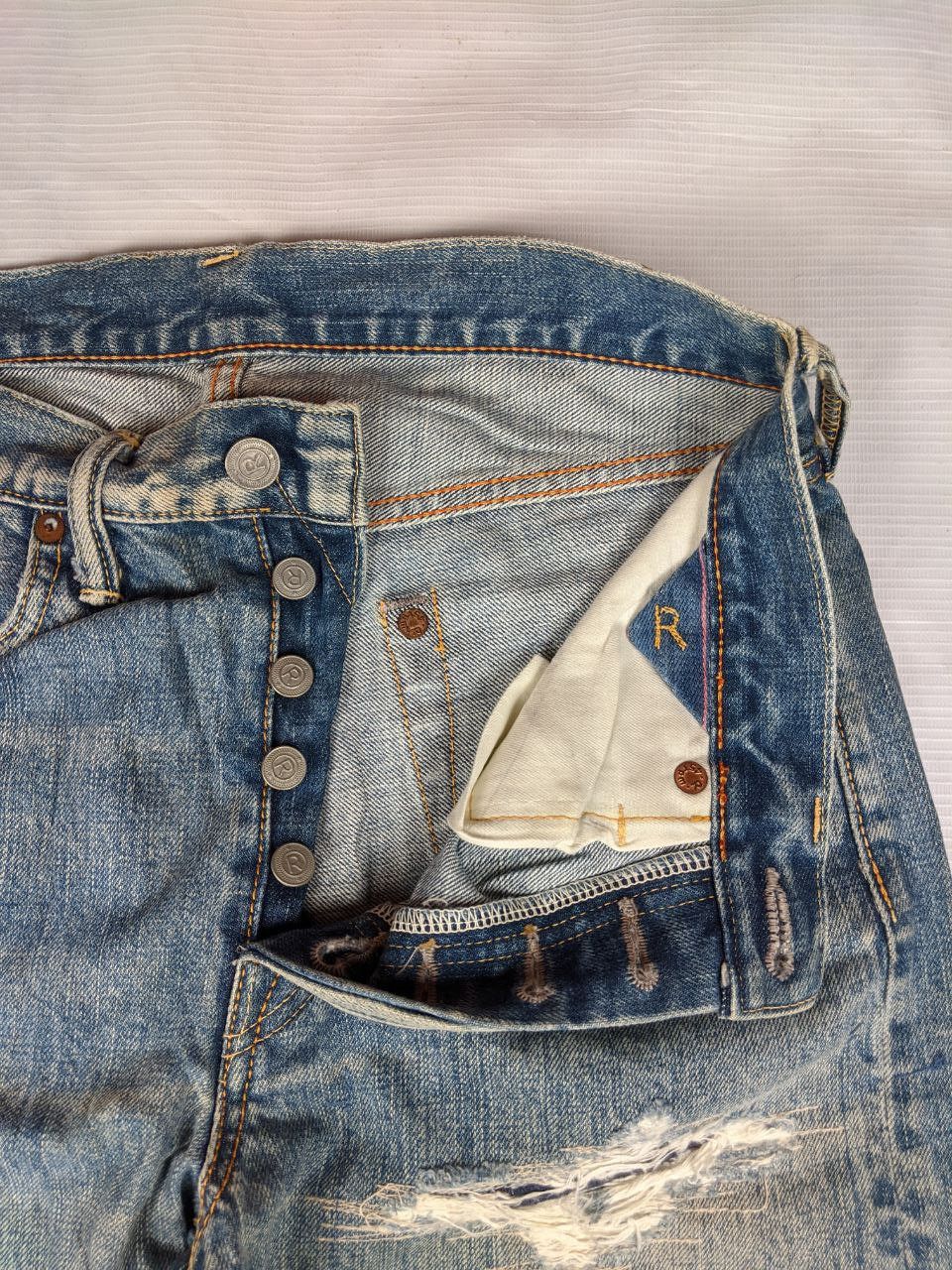 45rpm 45rpm Distressed Denim Jeans Size US 30 / EU 46 - 5 Thumbnail
