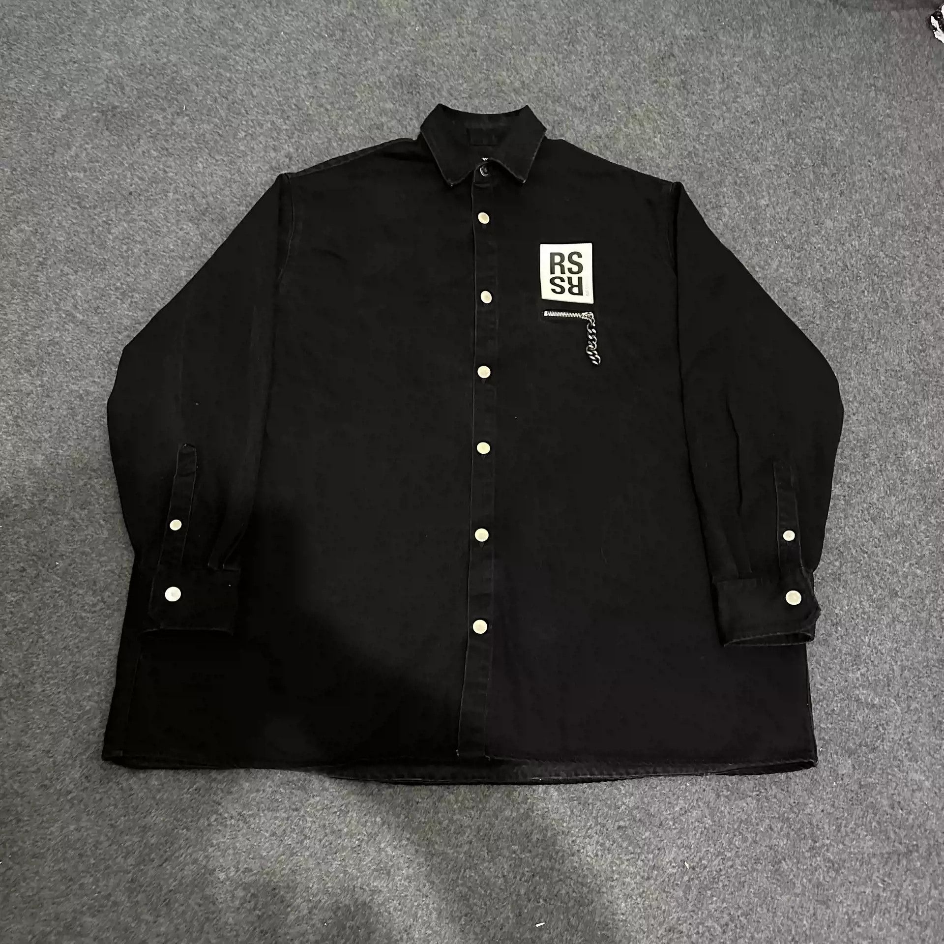 Raf simons leather zipper shirt