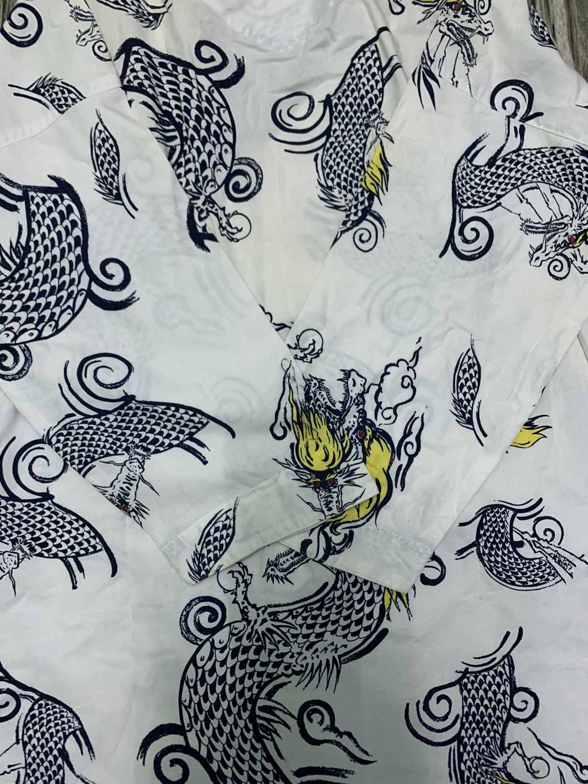 Japanese Brand Nice Full Print Sukajan Monogram Dragon Shirt Size US L / EU 52-54 / 3 - 6 Thumbnail