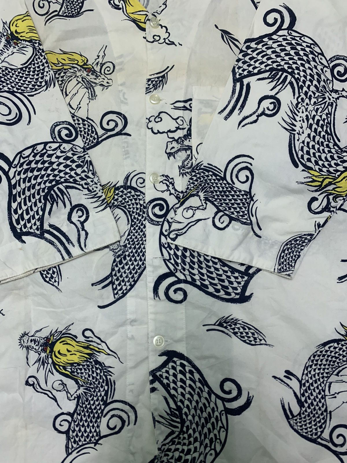 Japanese Brand Nice Full Print Sukajan Monogram Dragon Shirt Size US L / EU 52-54 / 3 - 3 Thumbnail