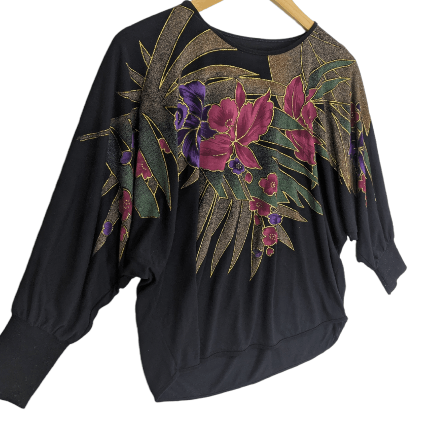 Japanese Brand Japan FLORAL Flower Full Print Long Sleeve Top Dress Size ONE SIZE - 3 Thumbnail