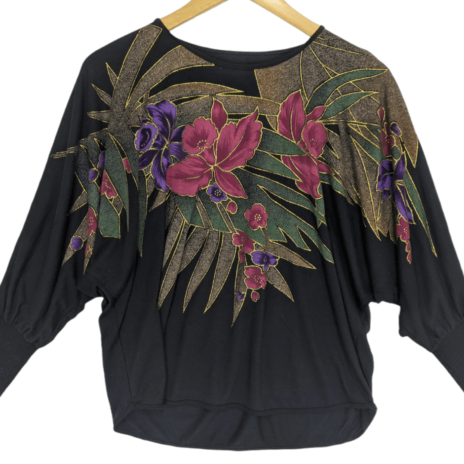 Japanese Brand Japan FLORAL Flower Full Print Long Sleeve Top Dress Size ONE SIZE - 2 Thumbnail