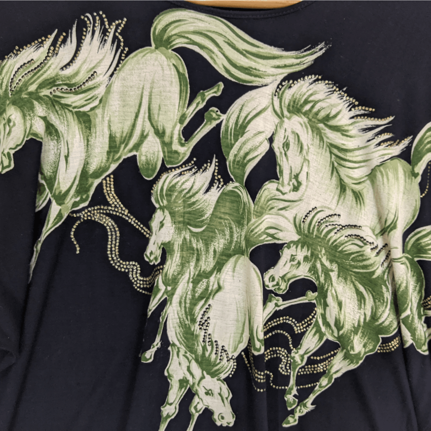 Japanese Brand Japan HORSE Animal Full Print Long Sleeve Top Dress T-Shirt Size ONE SIZE - 4 Thumbnail