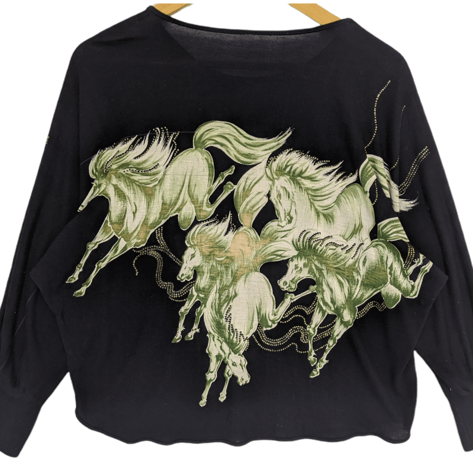 Japanese Brand Japan HORSE Animal Full Print Long Sleeve Top Dress T-Shirt Size ONE SIZE - 5 Thumbnail