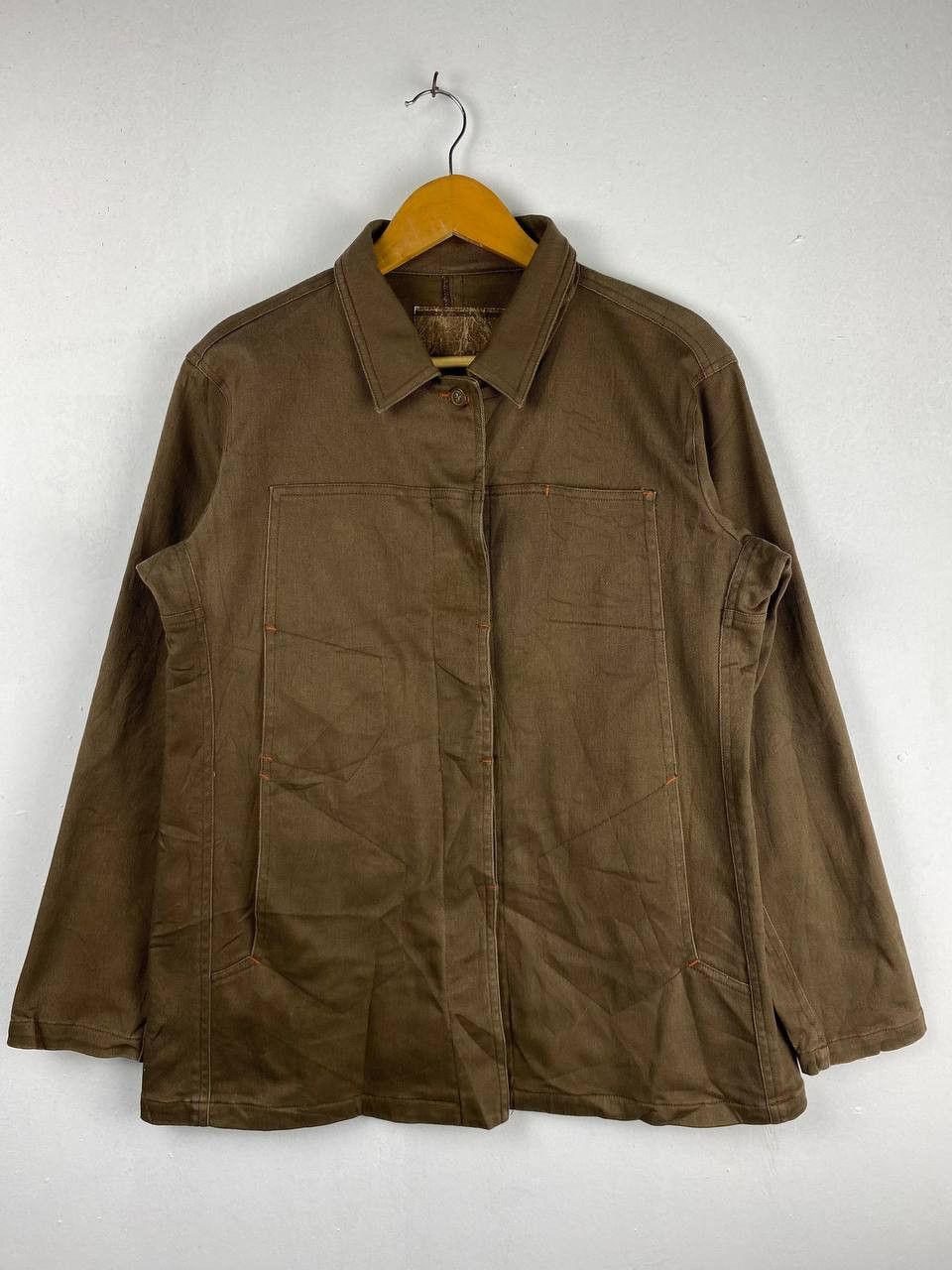 image of Avant Garde s Brown Denim Jacket Nice Design, Men's (Size Medium)