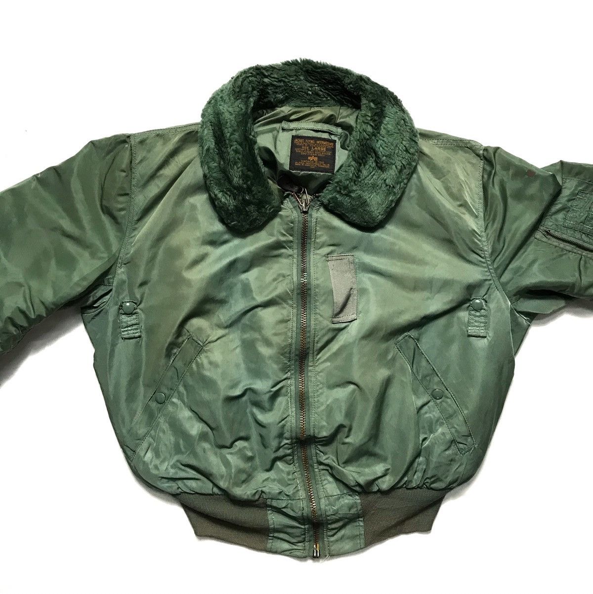 Alpha Industries × Vintage Vintage Alpha Industries USAF Zipper Jacket B15D Size US L / EU 52-54 / 3 - 1 Thumbnail
