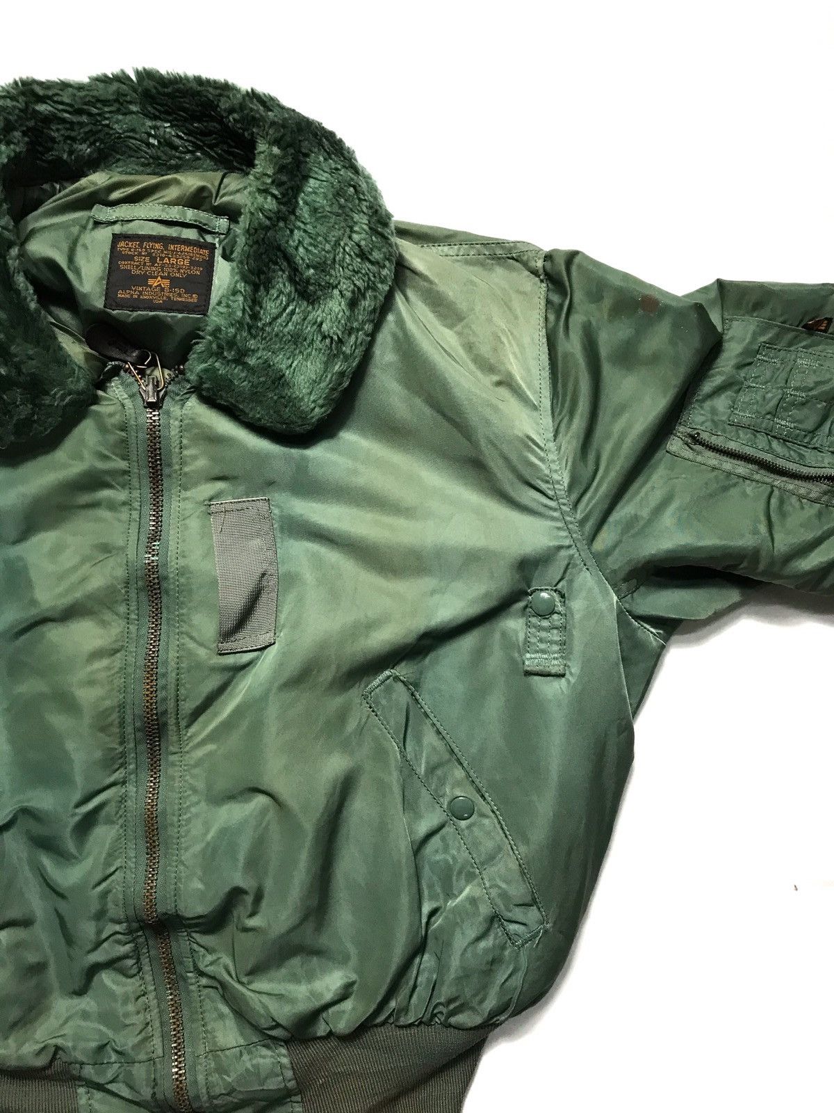 Alpha Industries × Vintage Vintage Alpha Industries USAF Zipper Jacket B15D Size US L / EU 52-54 / 3 - 4 Thumbnail