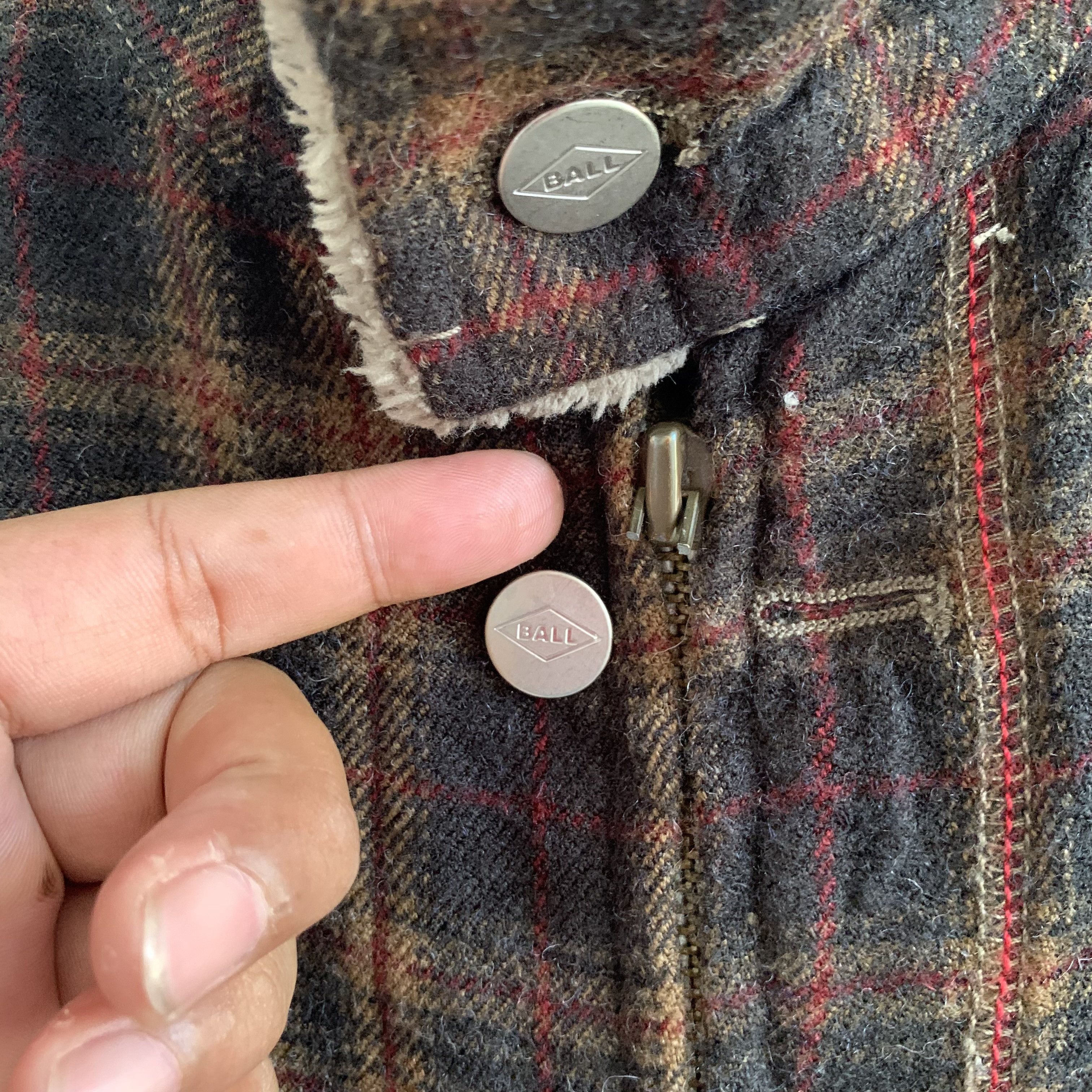Japanese Brand Ball Checked Tartan Sherpa Jacket #3318-118 Size US L / EU 52-54 / 3 - 3 Thumbnail