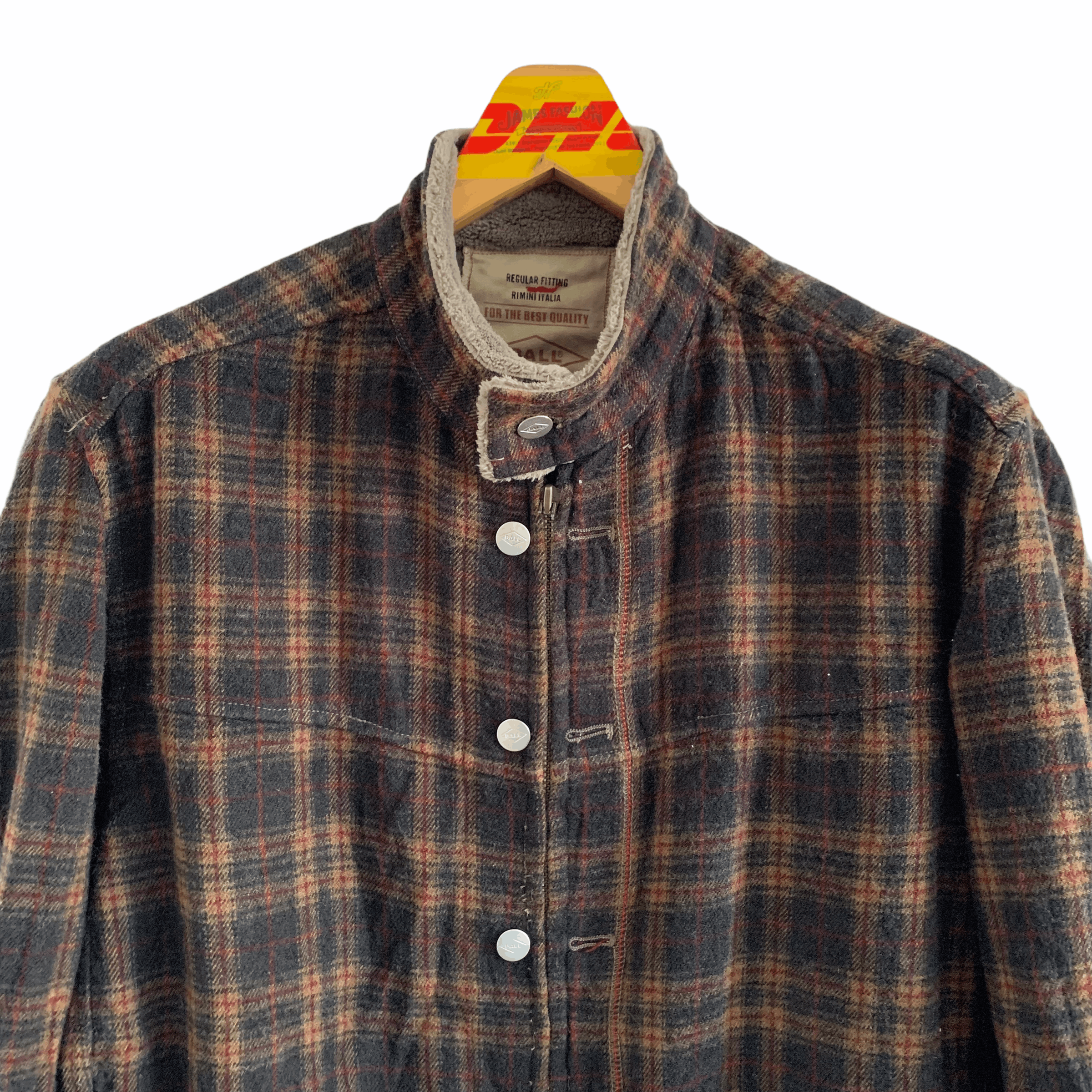 Japanese Brand Ball Checked Tartan Sherpa Jacket #3318-118 Size US L / EU 52-54 / 3 - 2 Thumbnail