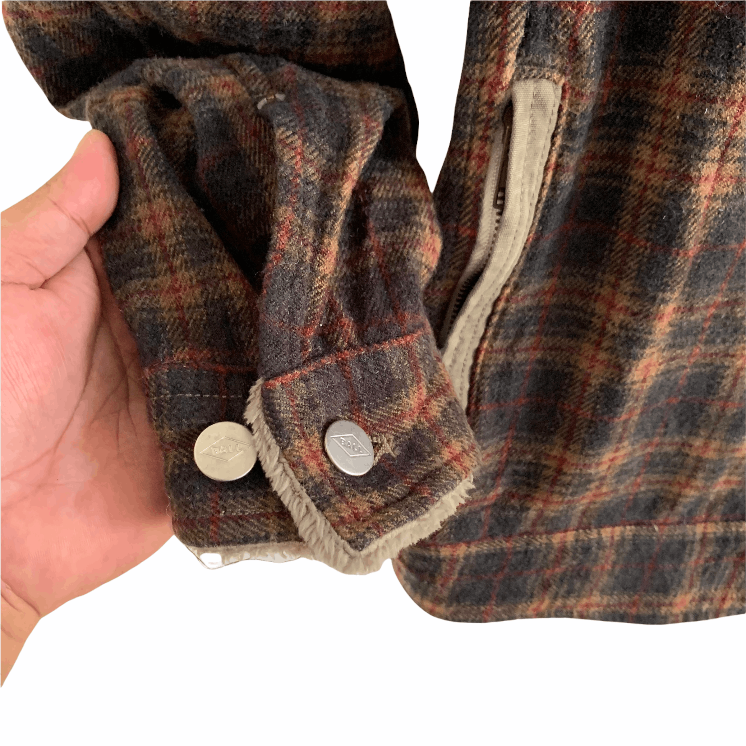 Japanese Brand Ball Checked Tartan Sherpa Jacket #3318-118 Size US L / EU 52-54 / 3 - 5 Thumbnail