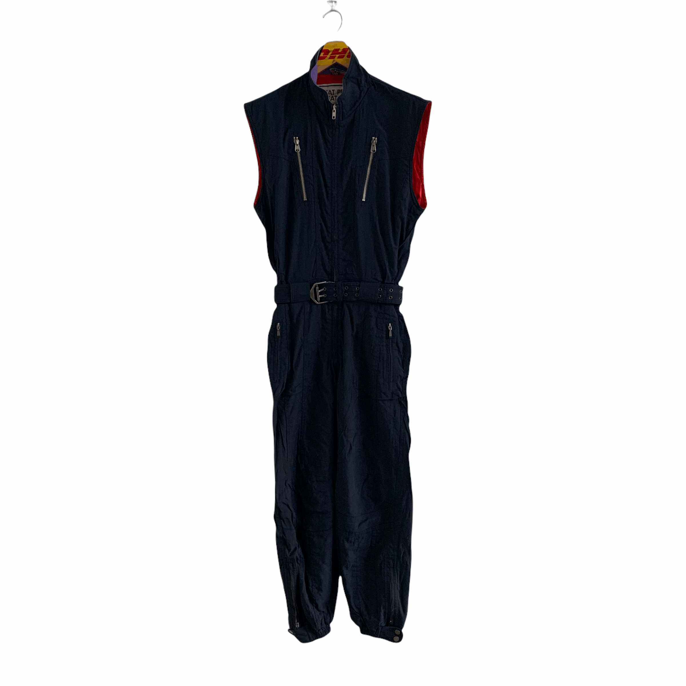 image of Vintage Ellesse Made By Goldwin Ski Overalls 3301-118 in Blue Black, Men's (Size 28)