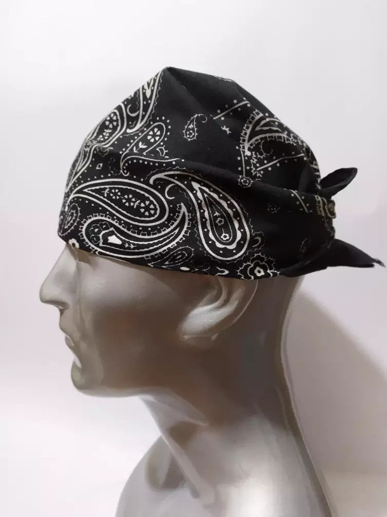 Japanese Brand JAPANESE Black Bandana, Handkerchief, Headband, Masked Size ONE SIZE - 2 Thumbnail