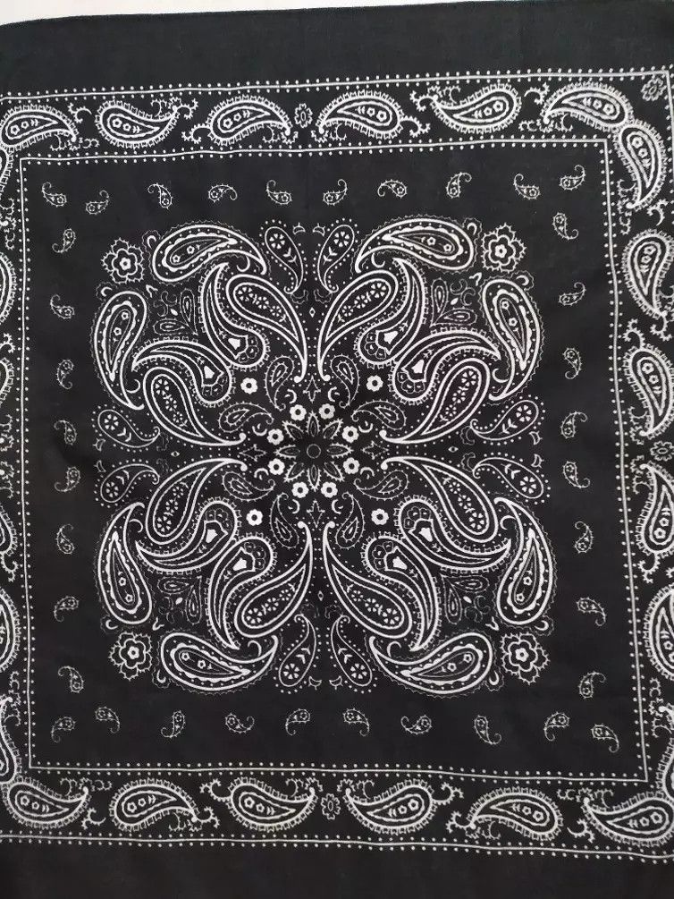 Japanese Brand JAPANESE Black Bandana, Handkerchief, Headband, Masked Size ONE SIZE - 9 Thumbnail