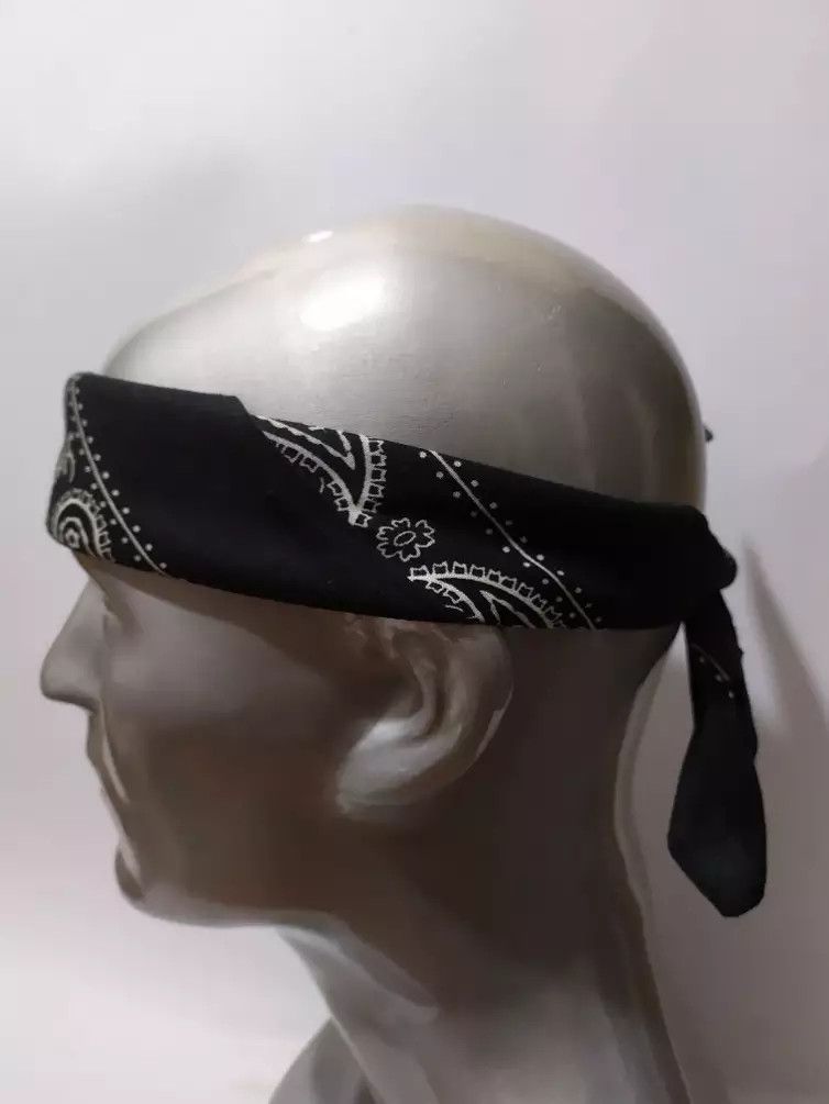 Japanese Brand JAPANESE Black Bandana, Handkerchief, Headband, Masked Size ONE SIZE - 7 Thumbnail