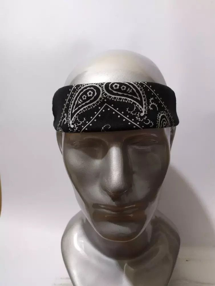 Japanese Brand JAPANESE Black Bandana, Handkerchief, Headband, Masked Size ONE SIZE - 6 Thumbnail