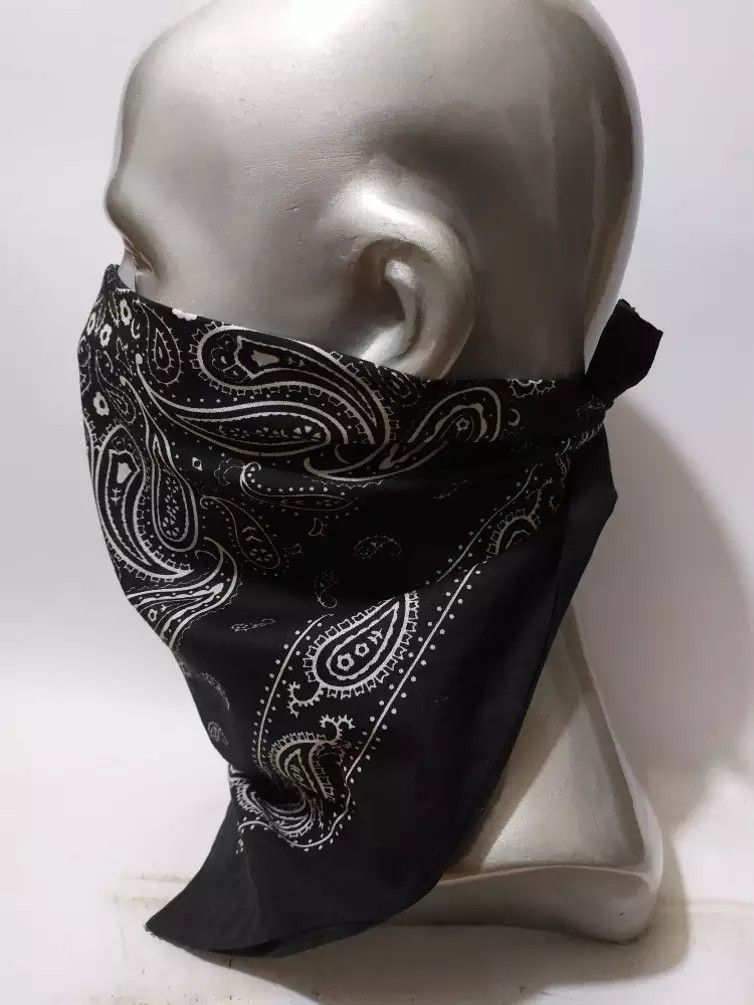 Japanese Brand JAPANESE Black Bandana, Handkerchief, Headband, Masked Size ONE SIZE - 5 Thumbnail