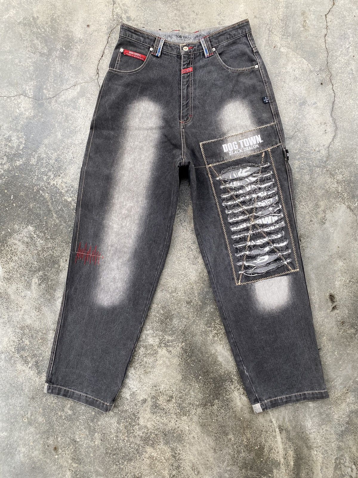 image of Dogtown Skateboards Baggy Carpenter Distressed Pants, Men's (Size 32)