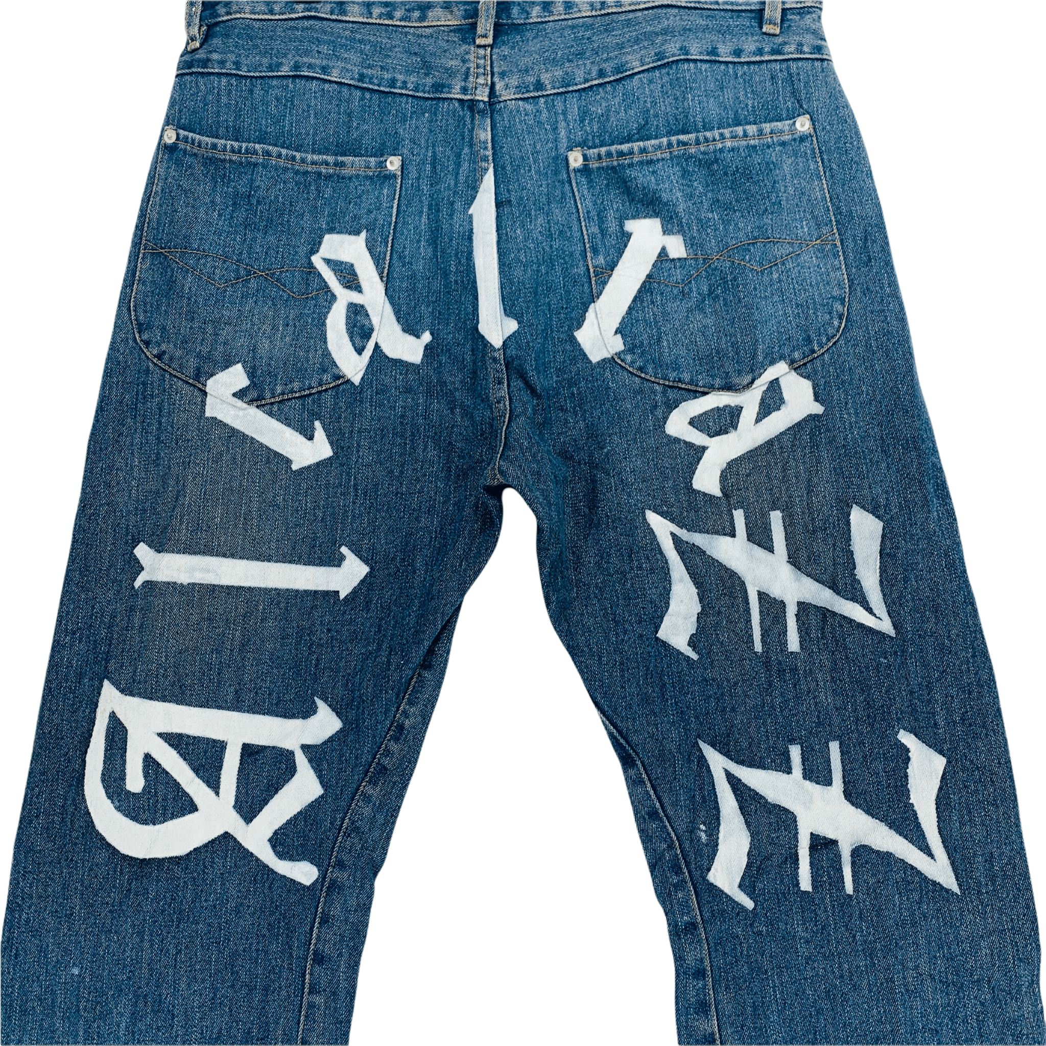 Japanese Brand Tesoro Mio Alcatrazz Big Logo Denim Pants W36 #3461-123 Size US 36 / EU 52 - 2 Thumbnail