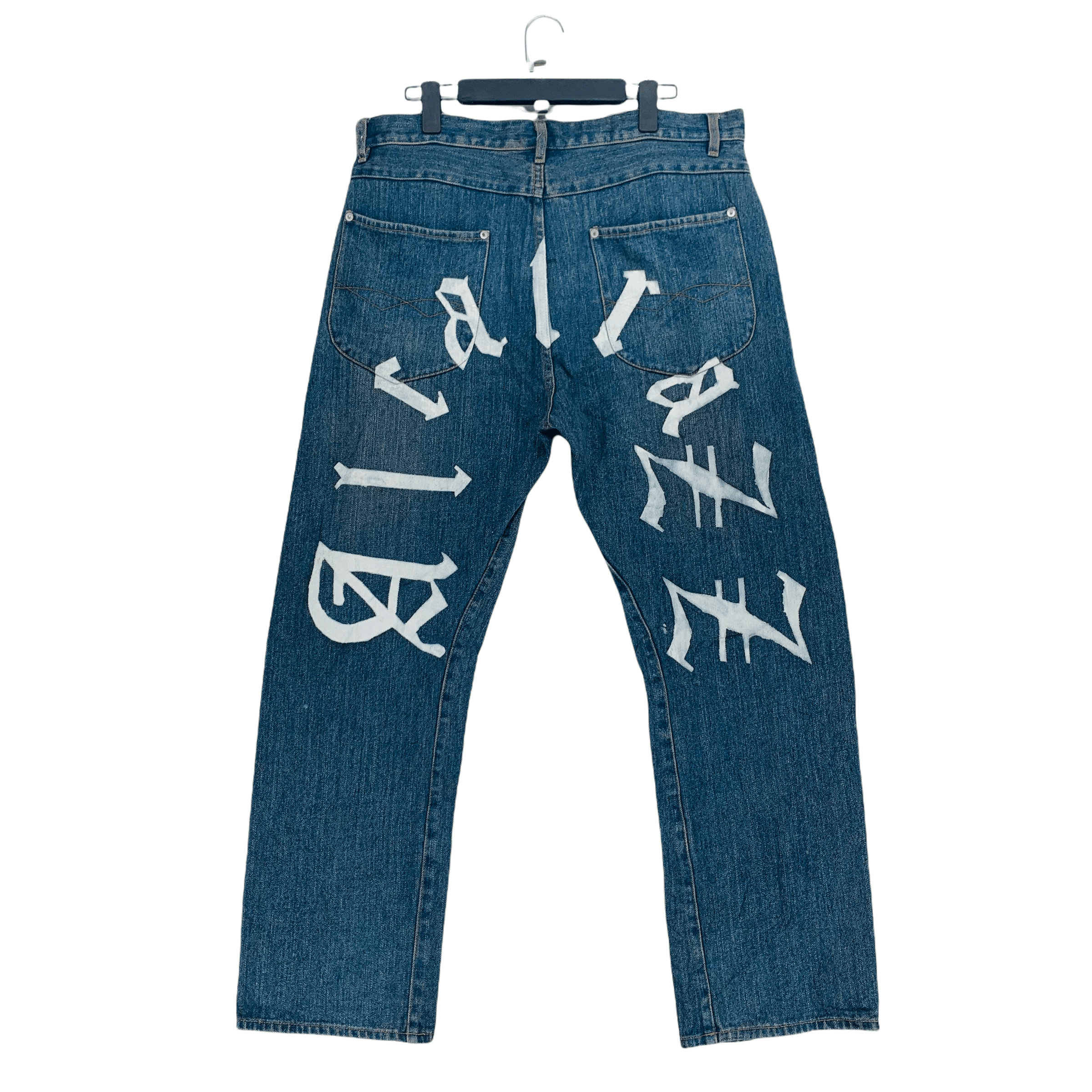 Japanese Brand Tesoro Mio Alcatrazz Big Logo Denim Pants W36 #3461-123 Size US 36 / EU 52 - 1 Thumbnail
