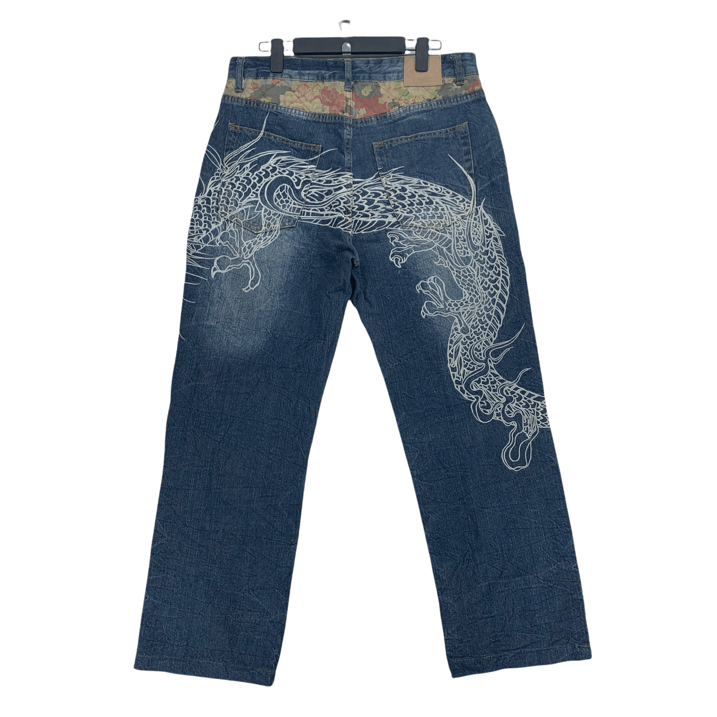 image of Vintage Hishyouhakurei Wagar Denim Dragon Denim Pants 3463-123 in Blue Denim, Men's