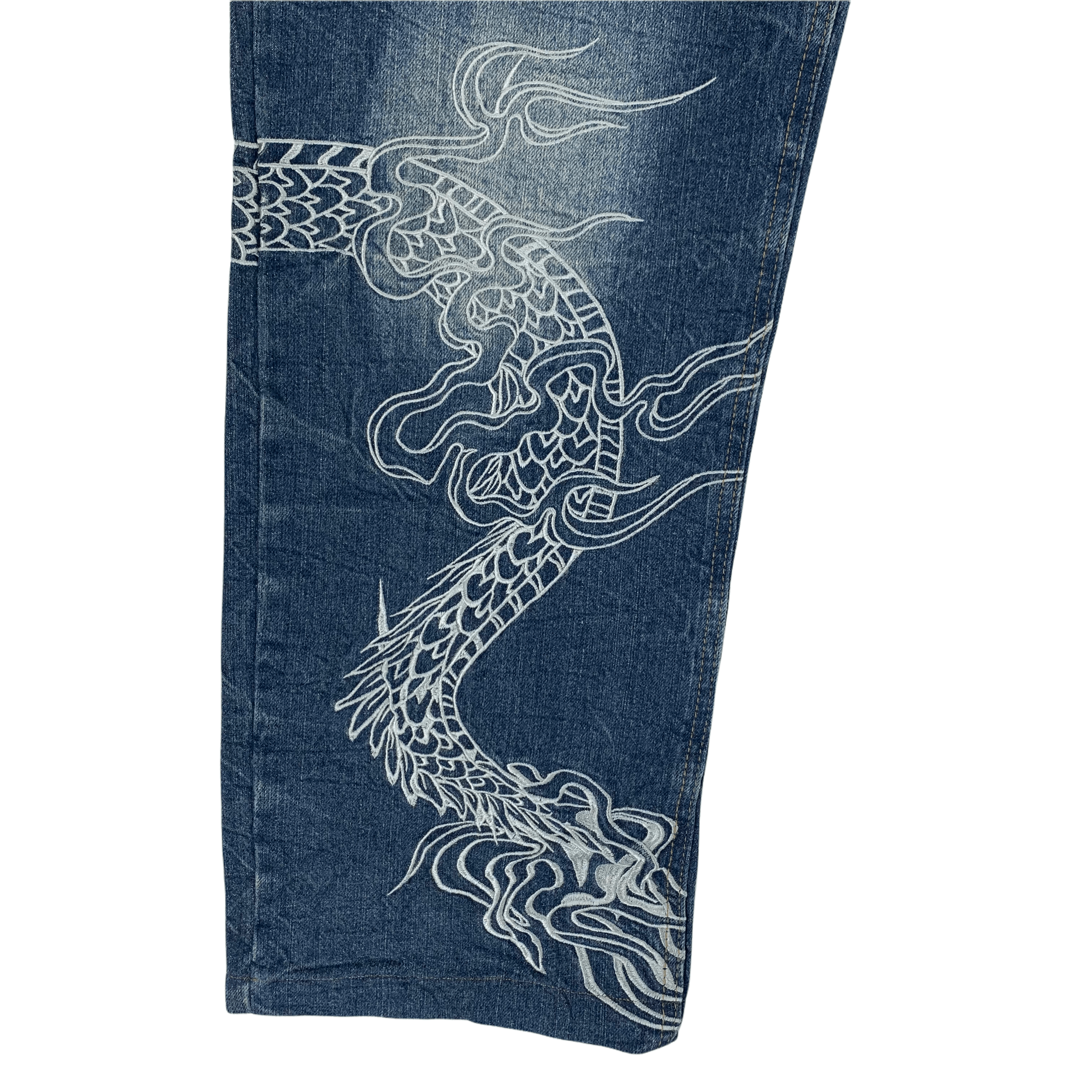 Japanese Brand HISHYOUHAKUREI WAGAR DENIM DRAGON DENIM PANTS #3463-123 Size US 34 / EU 50 - 6 Thumbnail