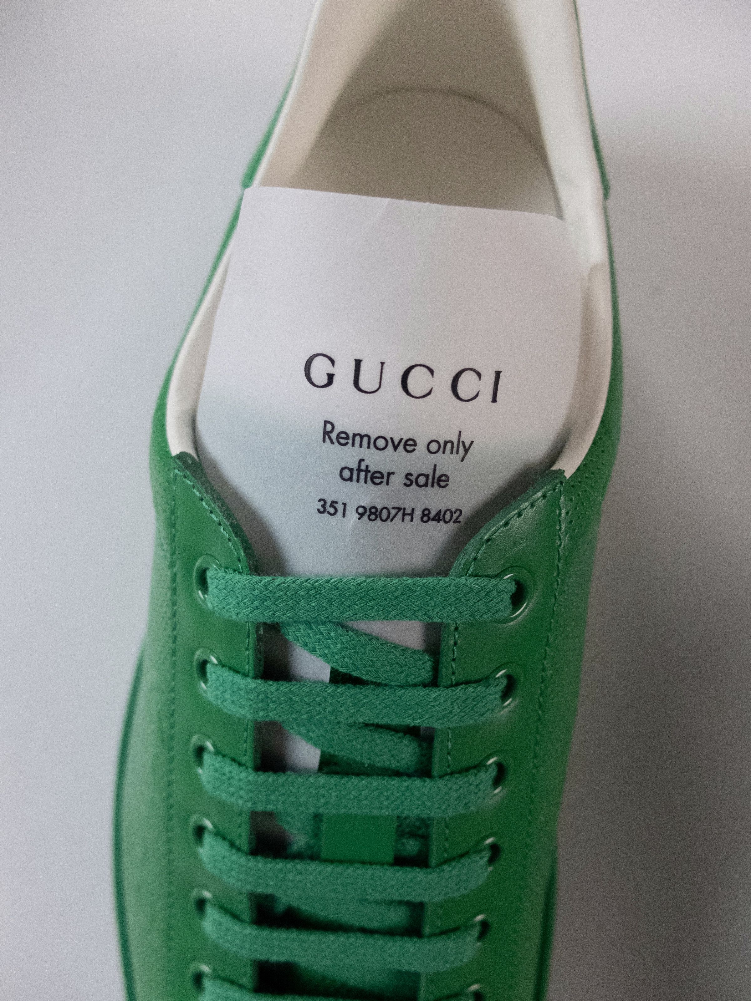 Gucci GUCCI Ace green embossed GG monogram leather sneakers 8.5 42 Size US 8.5 / EU 41-42 - 6 Thumbnail