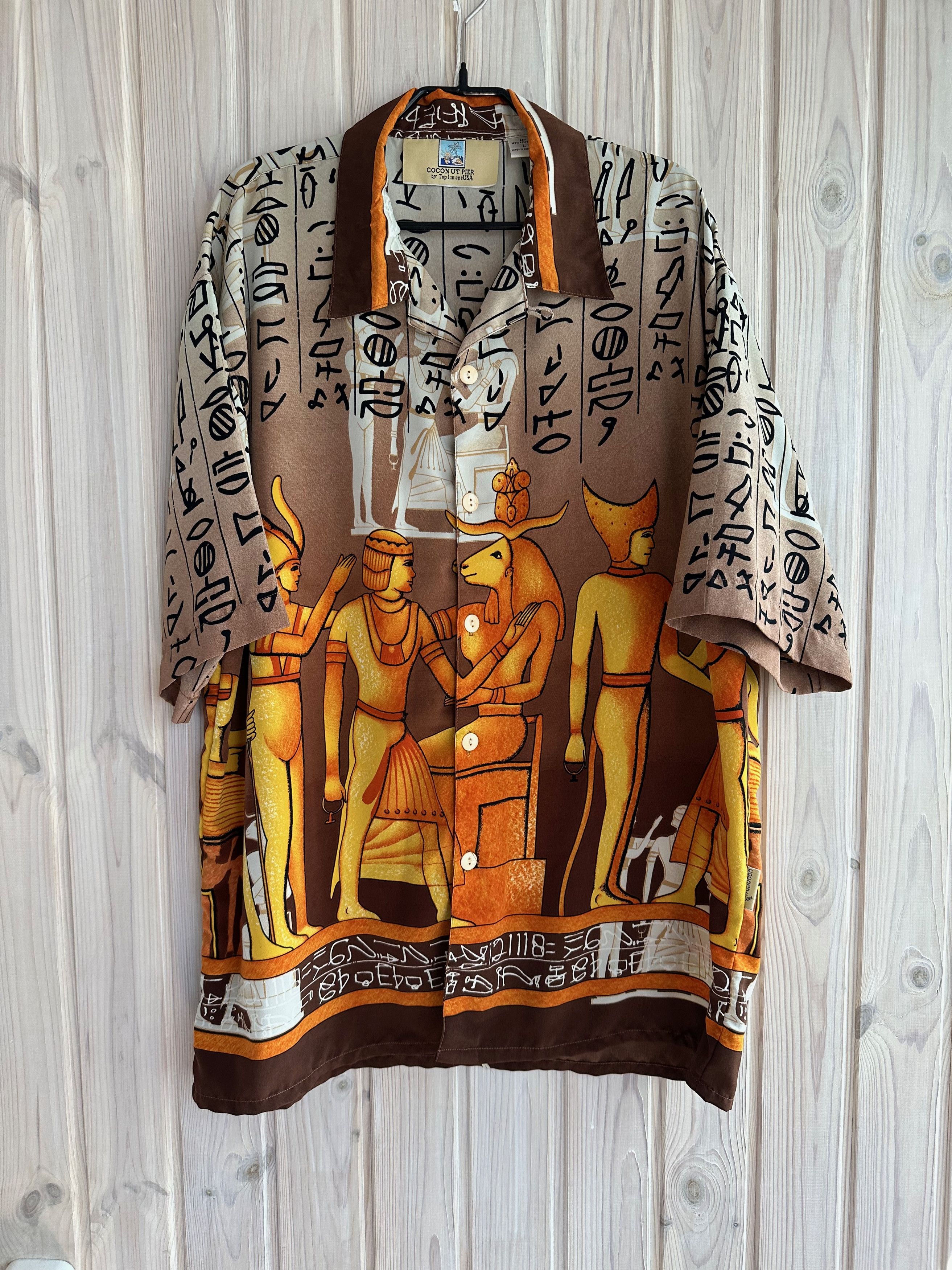 Other COCONUT PIER Egyptian Style print hawaiian shirt y2k vintage Size US L / EU 52-54 / 3 - 2 Thumbnail