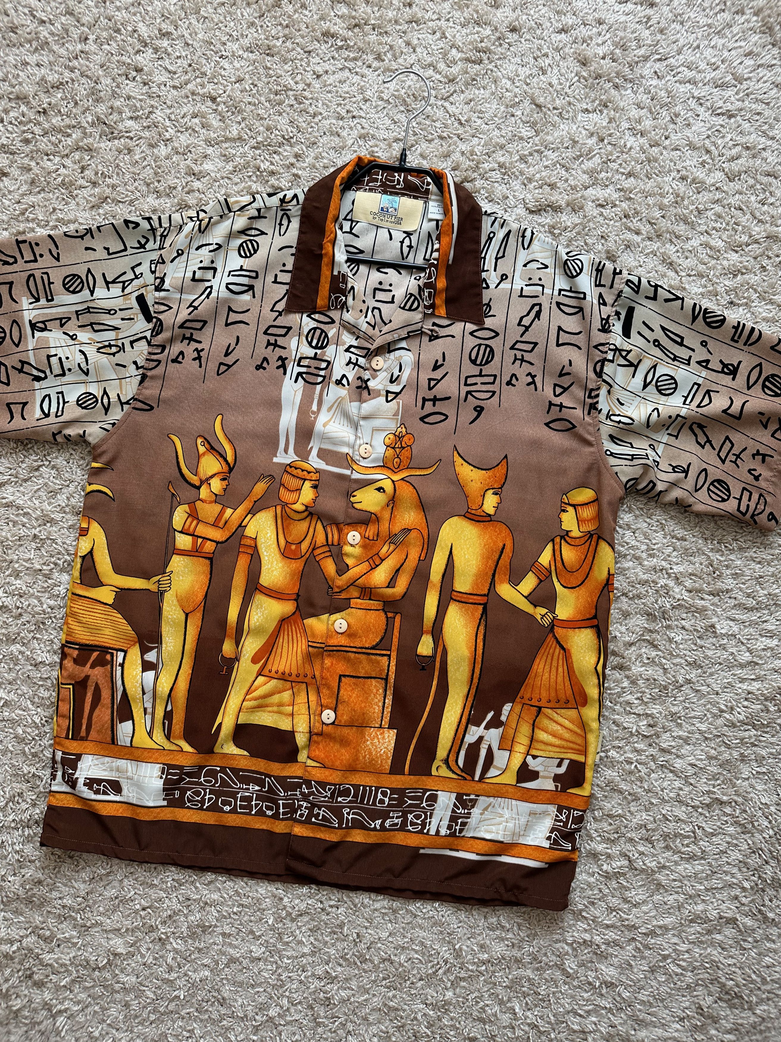 Other COCONUT PIER Egyptian Style print hawaiian shirt y2k vintage Size US L / EU 52-54 / 3 - 8 Thumbnail