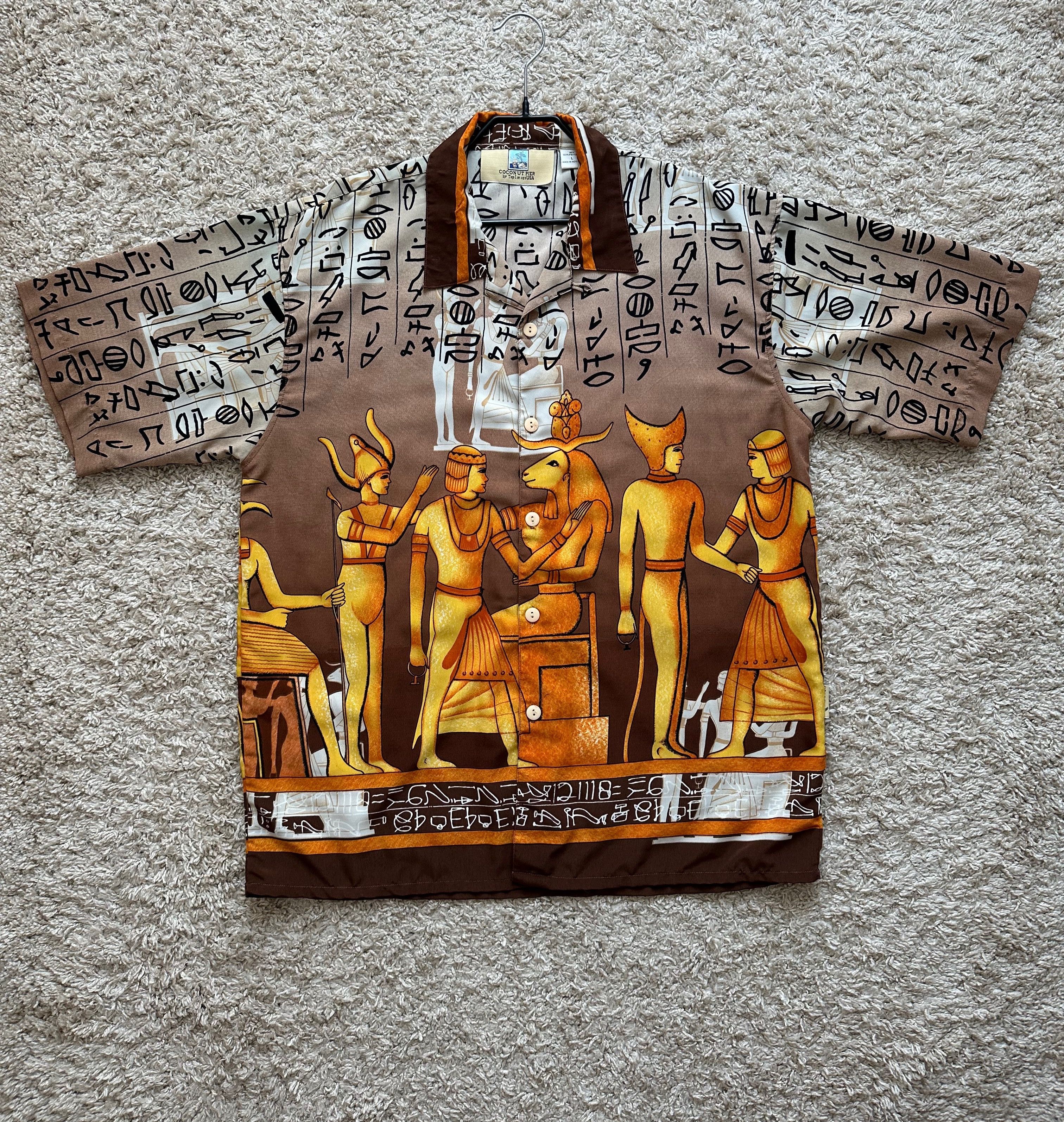 Other COCONUT PIER Egyptian Style print hawaiian shirt y2k vintage Size US L / EU 52-54 / 3 - 1 Thumbnail
