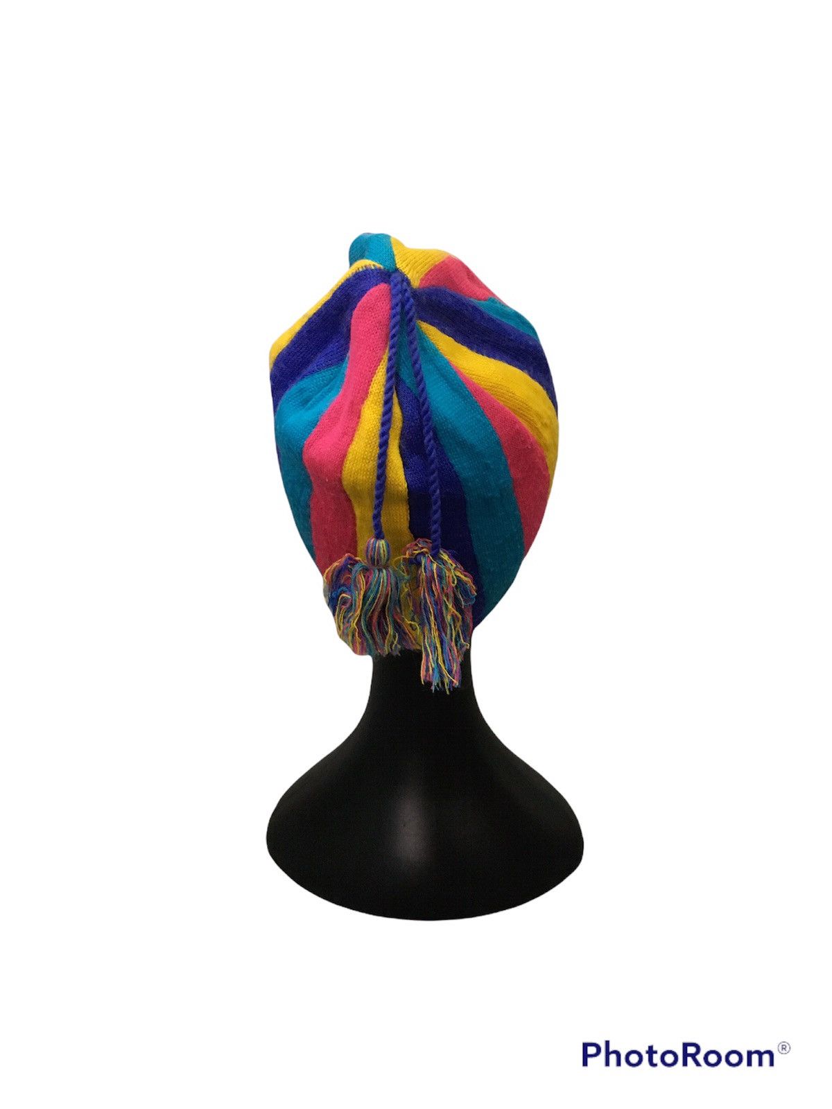 Vintage Vintage RAINBOW Beanie Hat Size ONE SIZE - 3 Thumbnail