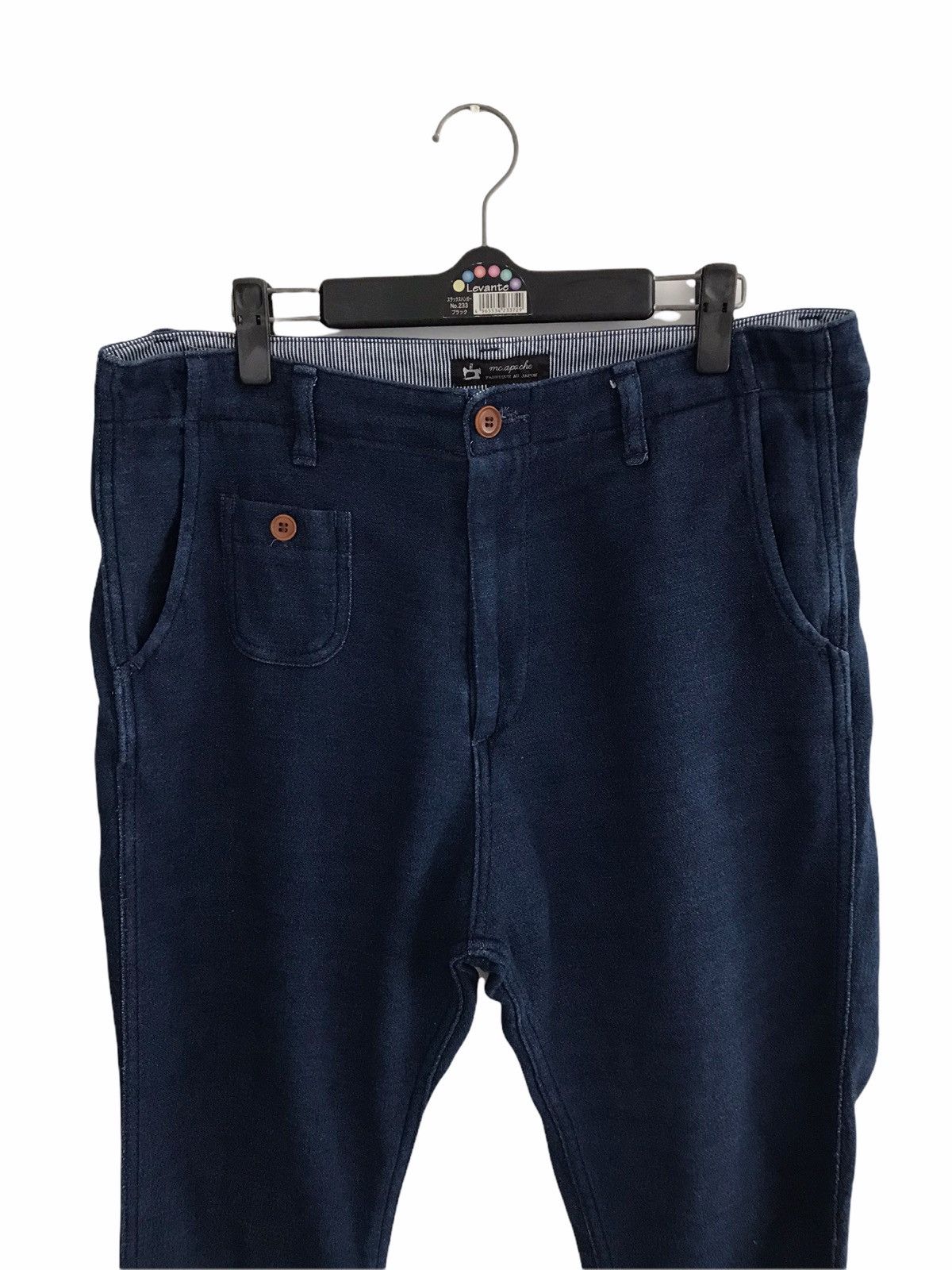 Japanese Brand Japanese Designer Mc.Apache Indigo Stretchable Trousers Size US 34 / EU 50 - 2 Thumbnail
