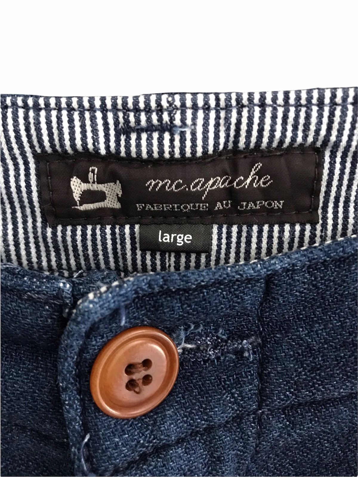 Japanese Brand Japanese Designer Mc.Apache Indigo Stretchable Trousers Size US 34 / EU 50 - 4 Thumbnail