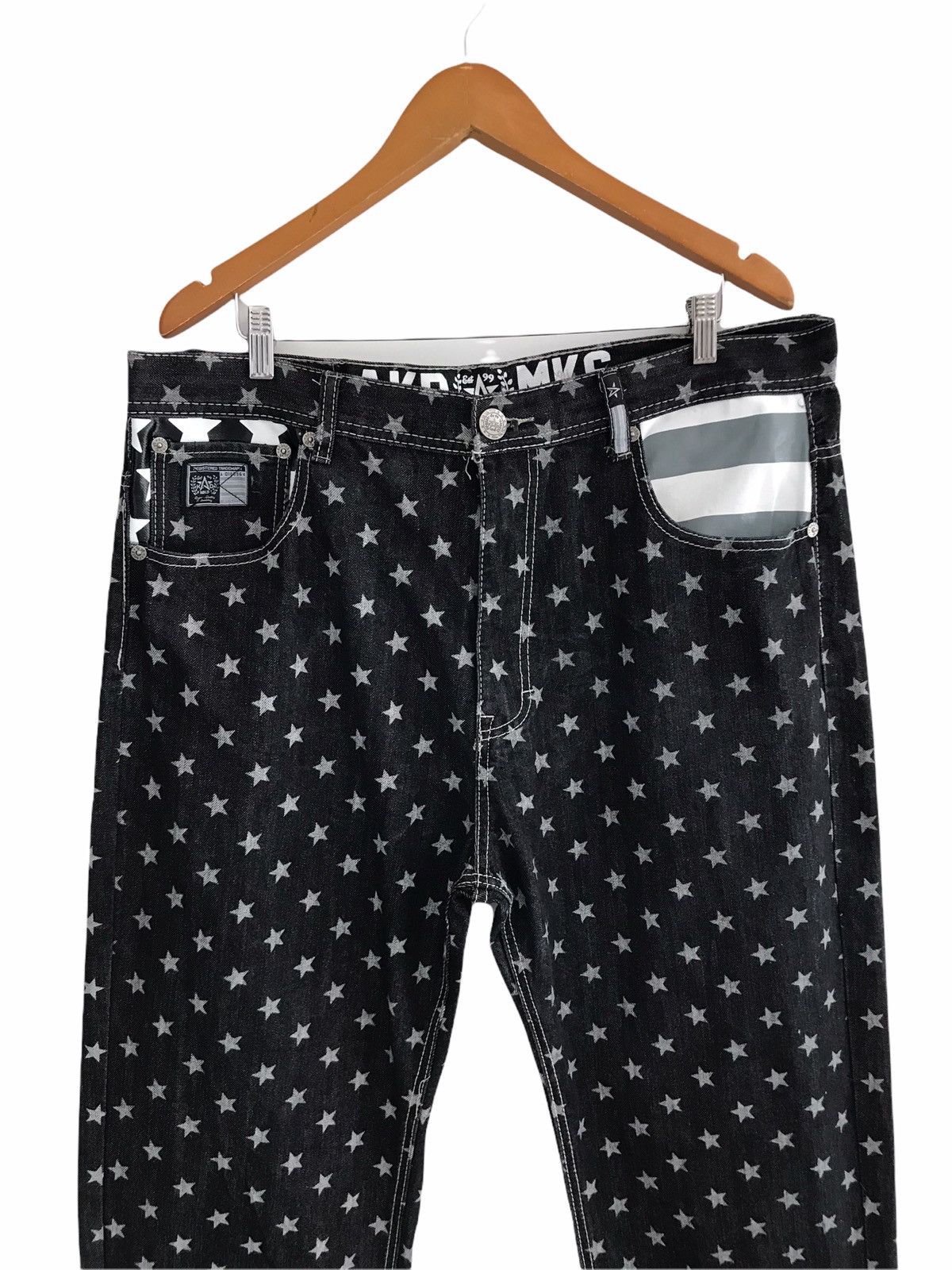 Akademiks AKDMKS Akademiks Flag Stars All Over Print Denim Jeans Size US 40 / EU 56 - 4 Thumbnail