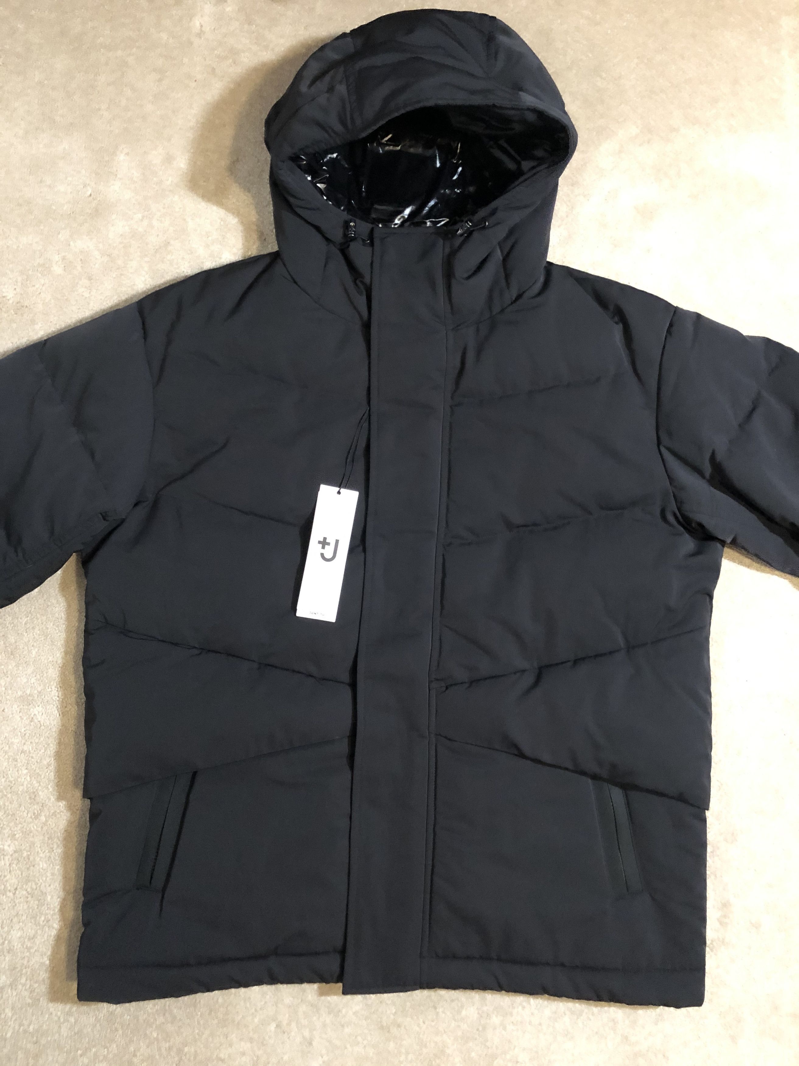 image of Jil Sander +J Hybrid Down Oversized Jacket in Black, Men's (Size Large)