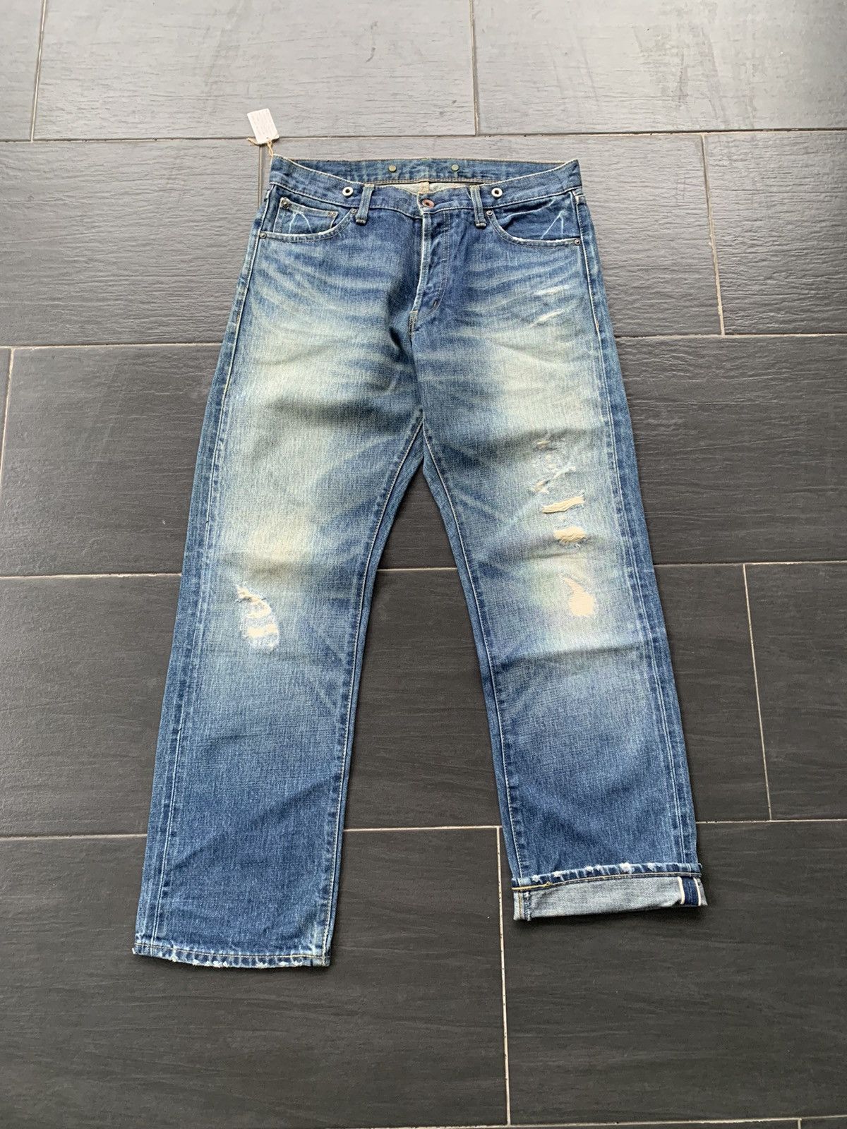 Journal Standard Journal Standard Suspender Selvedge Distressed Denim Size US 33 - 1 Thumbnail