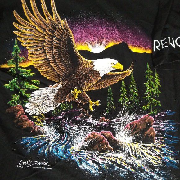 Other × Vintage Vintage Stand Out Bald Eagle Sunset Landscape Reno T-Shirt Size US L / EU 52-54 / 3 - 3 Thumbnail