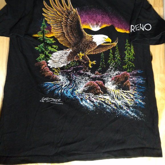 Other × Vintage Vintage Stand Out Bald Eagle Sunset Landscape Reno T-Shirt Size US L / EU 52-54 / 3 - 2 Thumbnail