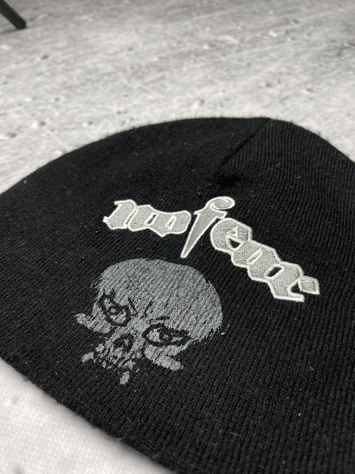 No Fear × Vintage ☠️Hat Vintage NO FEAR two sided monogram skulls SK8 Size ONE SIZE - 5 Thumbnail