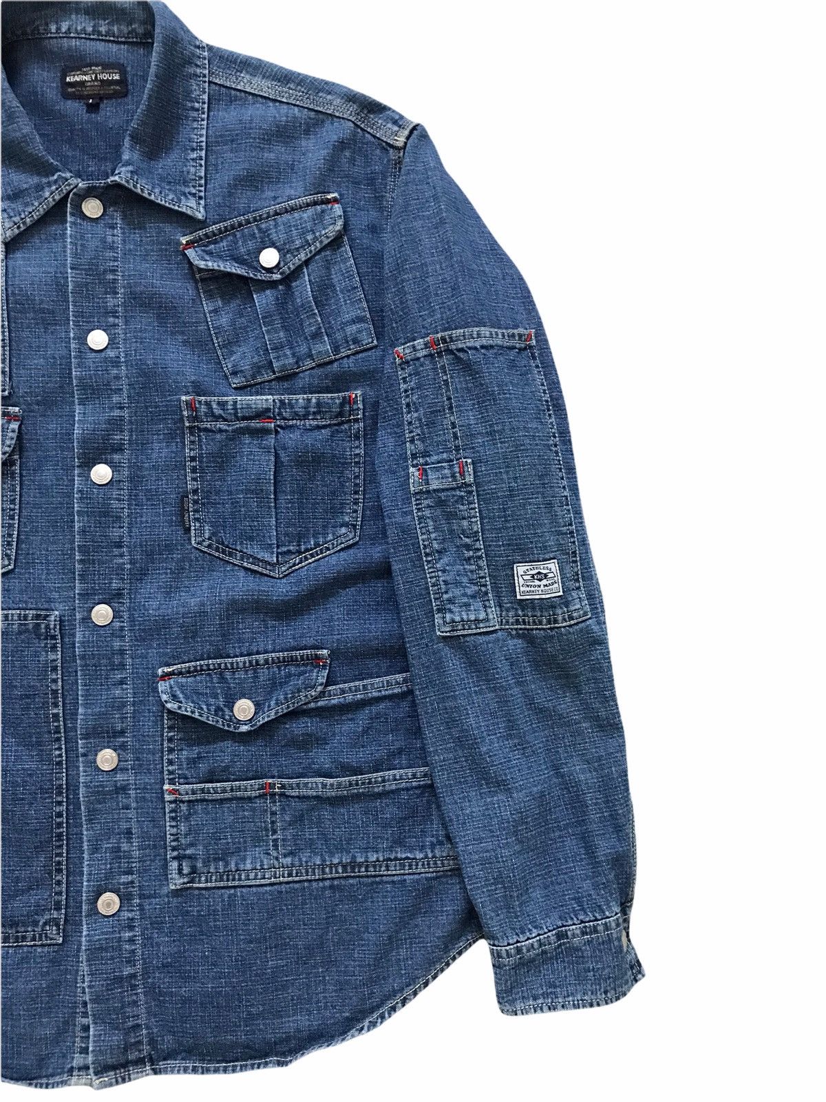 Japanese Brand KEARNEY HOUSE Japan Multi-Pocket Union Made Denim Shirt Size US L / EU 52-54 / 3 - 4 Thumbnail