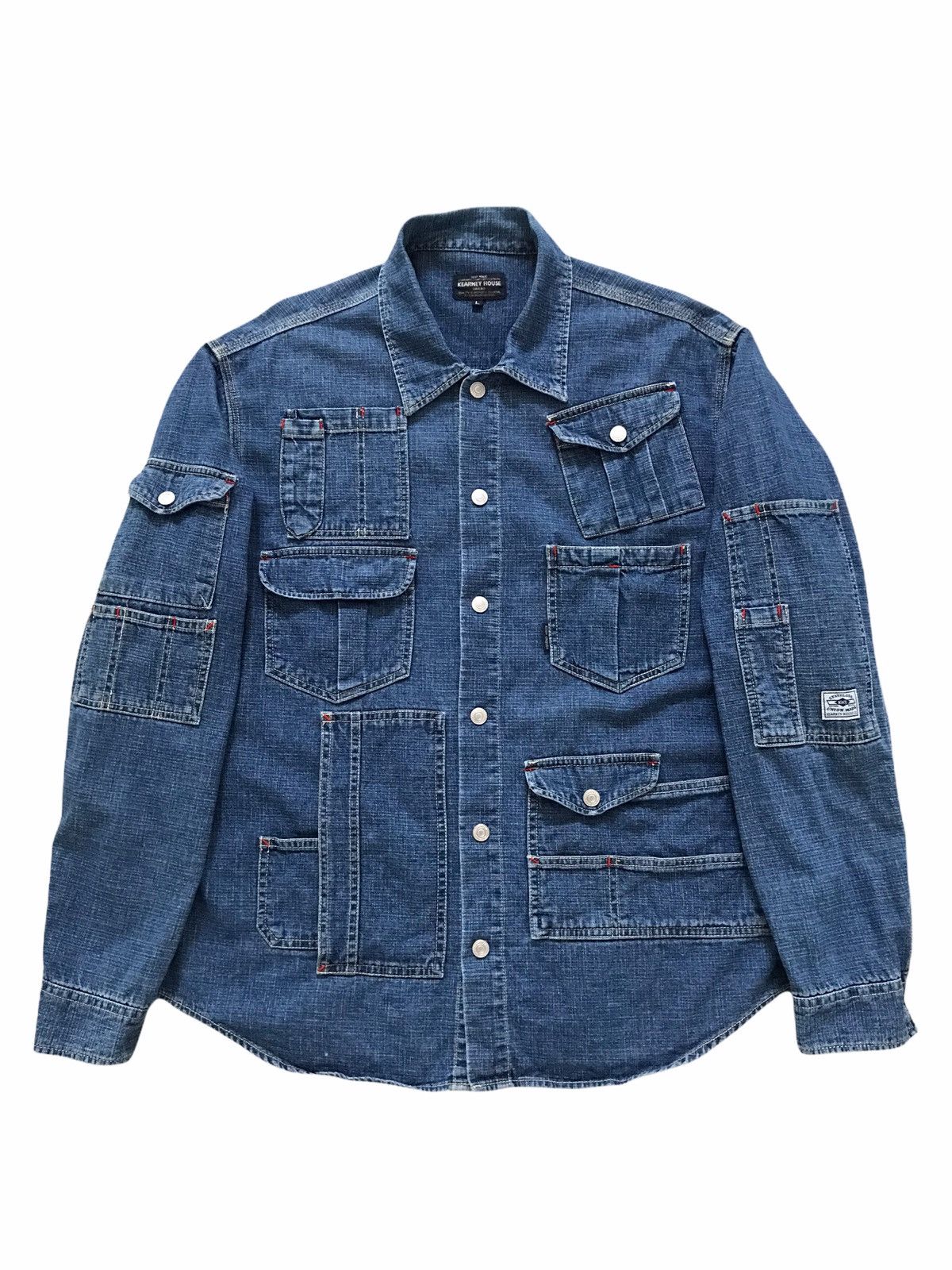 Japanese Brand KEARNEY HOUSE Japan Multi-Pocket Union Made Denim Shirt Size US L / EU 52-54 / 3 - 1 Thumbnail