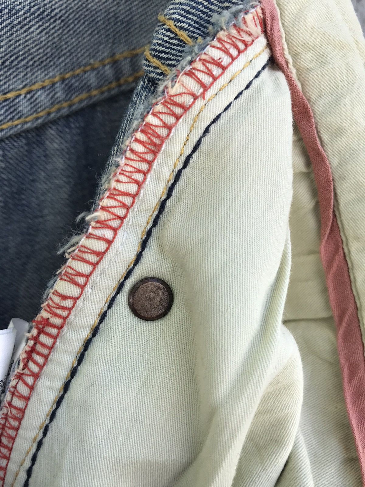 Japanese Brand Japanese Brand Unbrand Blue Distressed Patchwork Denim Jeans Size US 34 / EU 50 - 10 Thumbnail
