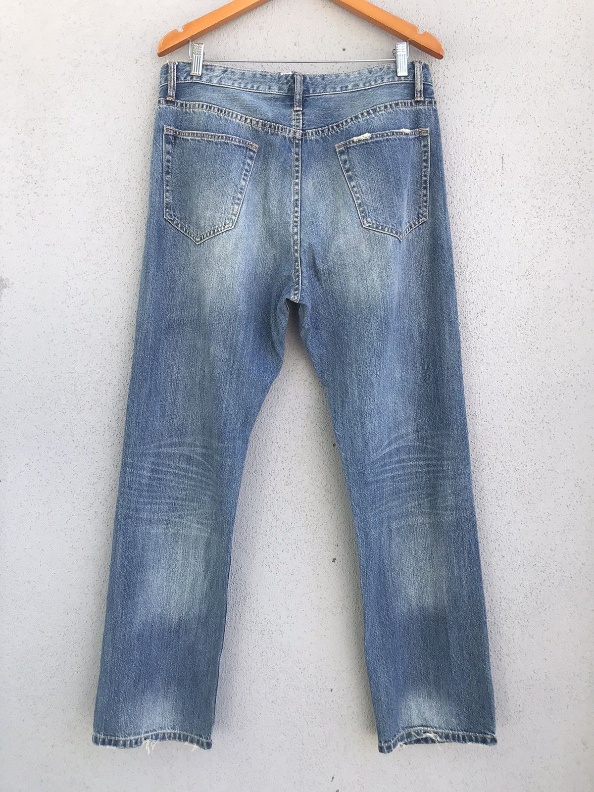 Japanese Brand Japanese Brand Unbrand Blue Distressed Patchwork Denim Jeans Size US 34 / EU 50 - 6 Thumbnail
