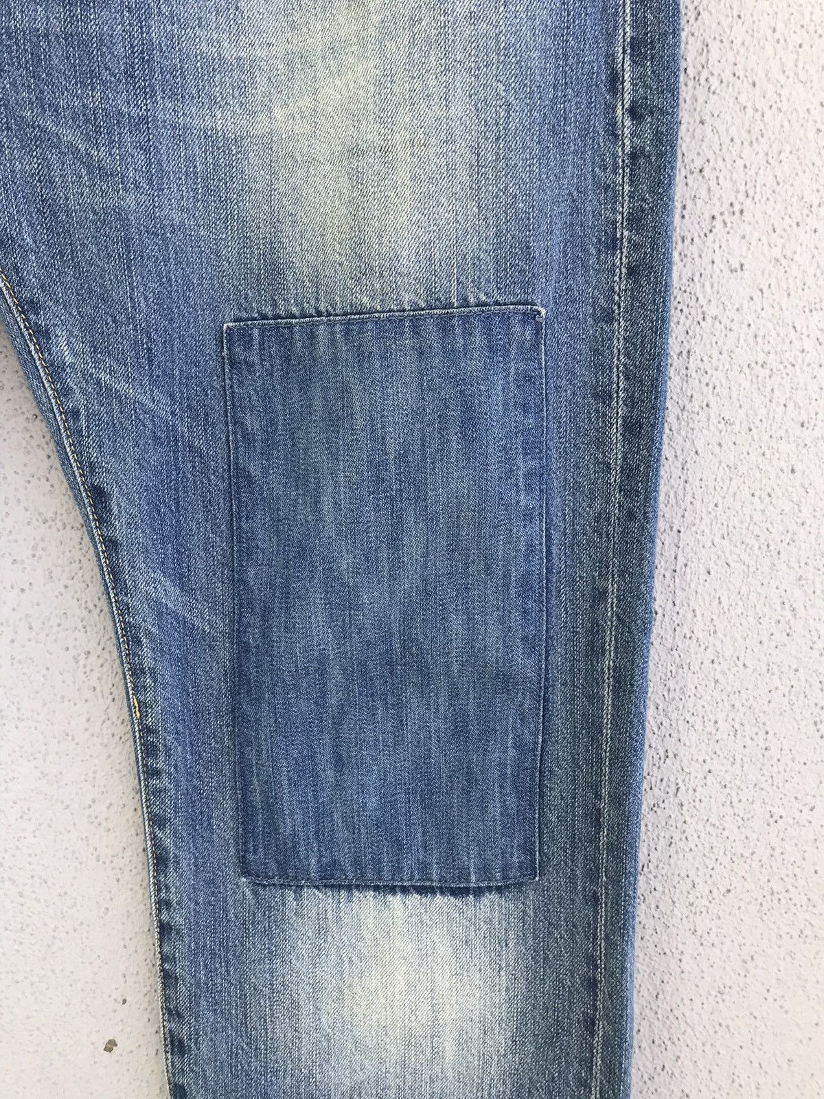 Japanese Brand Japanese Brand Unbrand Blue Distressed Patchwork Denim Jeans Size US 34 / EU 50 - 4 Thumbnail