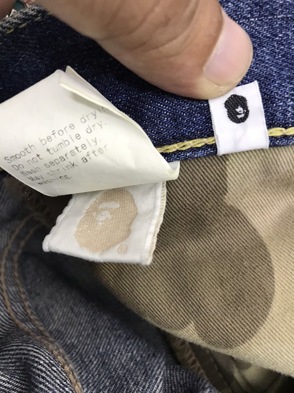 Bape Rare Bape Denim Chain Embroydery Loose Bathing Ape Nigo 3🟦3 Size US 35 - 12 Thumbnail
