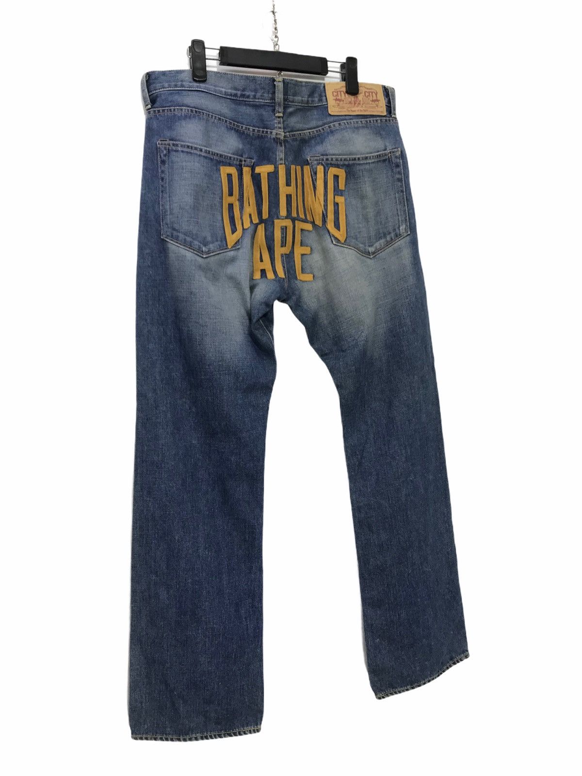 Bape Rare Bape Denim Chain Embroydery Loose Bathing Ape Nigo 3🟦3 Size US 35 - 2 Thumbnail